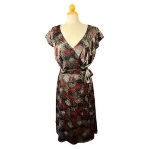 Wrap-Style Black and Red Dress